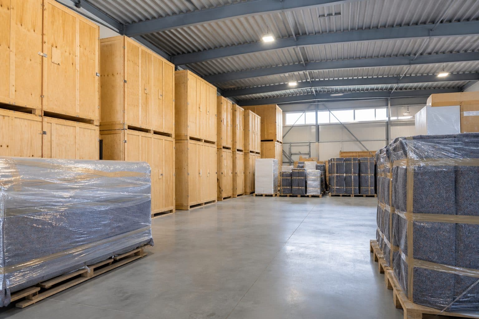 Guardamuebles de Mudanzas Penínsulas en A Coruña con contenedores individuales de madera